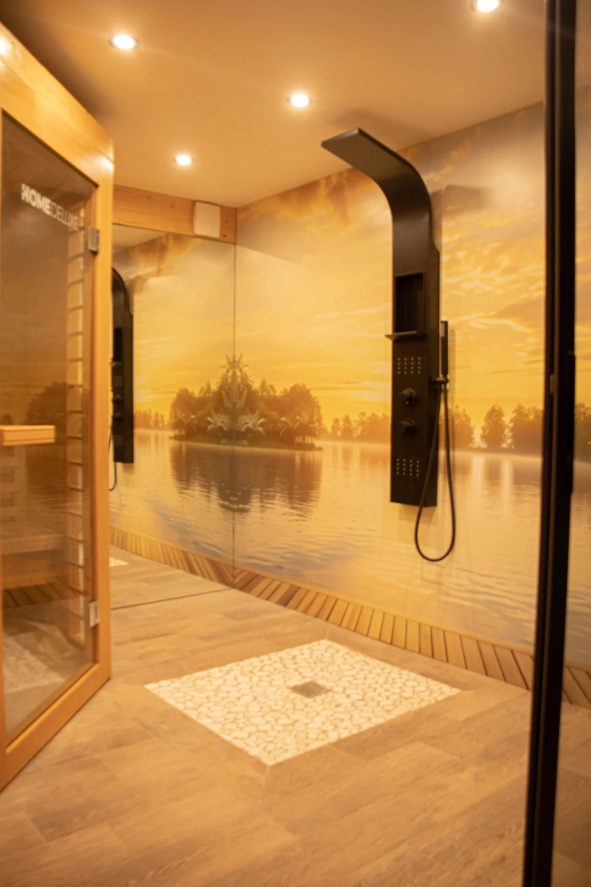 Sauna privatif avec douche intégrée